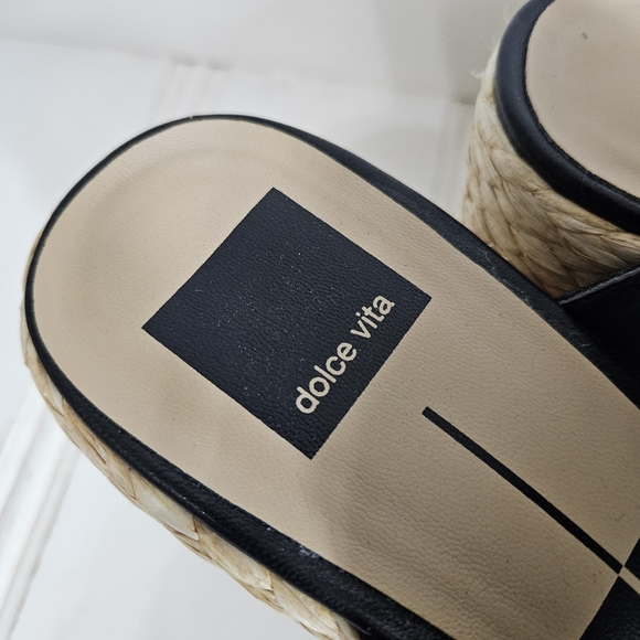 Dolce Vita Sandals Womens Size 8.5 Black Thorin  Espadrille Wedge Platform Shoes - Picture 10 of 13